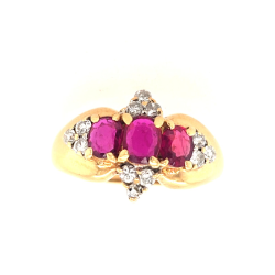 Pre Owned 18ct Ruby and Diamond Ring ZU294